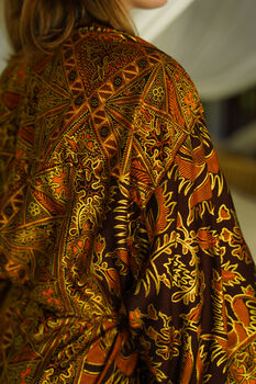 Chocolate Brown Batik Kimono Robe, 4 of 9