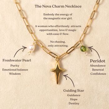 Peridot And Pearl Birthstone Tarnish Free Gold Plated Charm Necklace, 3 of 4
