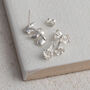 Sterling Silver Triple Rose Studs, thumbnail 3 of 4