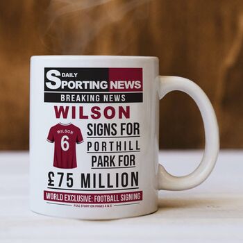 Personalised Newspaper Football Mug, 5 of 10