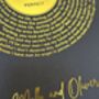 Personalised Foiled Record Song Lyric Print, thumbnail 7 of 10