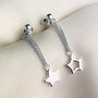 Sterling Silver Star Dangle Chain Loop Stud Earrings, thumbnail 1 of 4