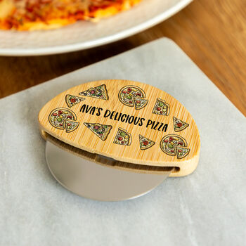 Personalised Pizza Cutter Bamboo, 4 of 5
