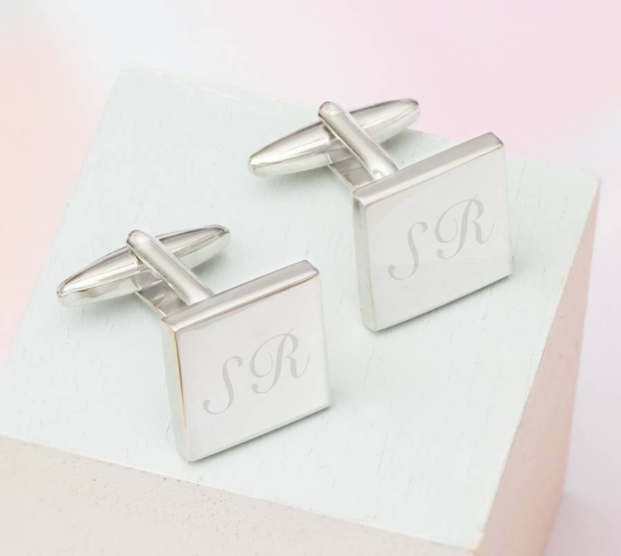 Image of Contemporary Personalised Square Cufflinks
