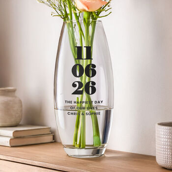 Personalised Wedding Bullet Glass Vase For Couple, 2 of 2