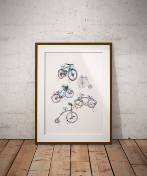 Vintage Bicycle Collage Poster, 2 of 4