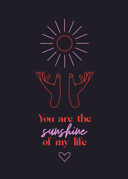 Sunshine Of My Life Valentines Love Card, 2 of 2