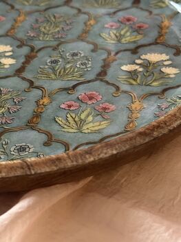 Mango Wood Round Serving Platter Tray, Chip And Dip, 11 of 12