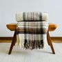 Pure Wool Blanket – Tartan Brown, thumbnail 1 of 5