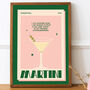 Retro Martini Cocktail Print, thumbnail 1 of 5