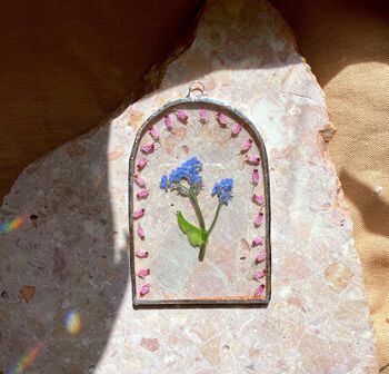 Forget Me Not And Heather Glass Flower Frame, 2 of 4