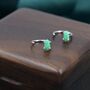 Mint Green Opal Marquise Huggie Hoop Earrings, thumbnail 6 of 12