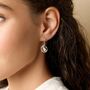 Handmade Sterling Silver Rainbow Moonstone Earrings, thumbnail 2 of 6