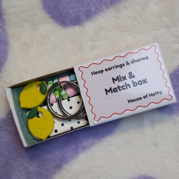 Hoop Earrings And Charms Mix And Match Box Lemons, 3 of 3