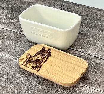 Horse White Butter Dish, 2 of 5