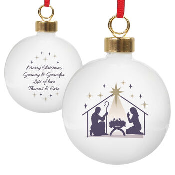 Personalised Nativity Bauble – Christmas Tree Decorations, 4 of 4