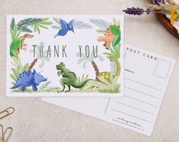 Dinosaur Children's Thank You A6 Postcard Pack, 2 of 3