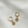 Cz Huggie Hoop Compass Earrings, thumbnail 2 of 2