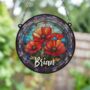 Poppy Personalised Stained Glass Effect Suncatcher, thumbnail 2 of 7