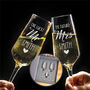 Lucky Future Mr And Mrs Engagement Champagne Flutes, thumbnail 1 of 4