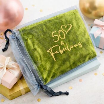 18th Birthday Gift For Her A Fabulous Velvet Feel Birthday Make Up Bag, 5 of 12