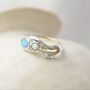 Duo Sterling Silver Opal Ring With 14 Kt Gold Details, thumbnail 3 of 5