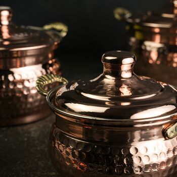 Set Of Three Copper Cooking Pots – 850ml, 500ml And 400ml, 5 of 7