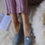 Grey Felt Wool Women's Slippers By Onaie, thumbnail 3 of 3
