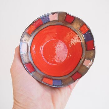 Handmade Teal Or Orange Ceramic Decorative Ring Dish, 4 of 8