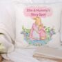 Personalised Flopsy Rabbit And Mummy Story Spot Cushion, thumbnail 1 of 2