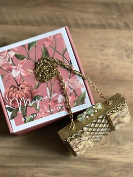 Dubai Mop Gold And Green Formal Clutch, 4 of 6