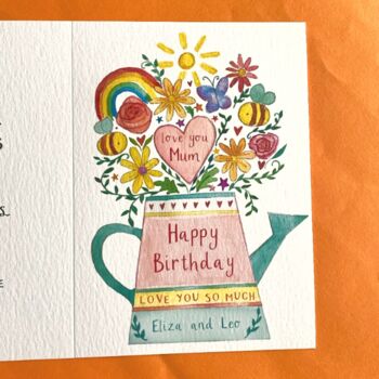 Personalised Flower Birthday Card For Mum Nan, 2 of 3