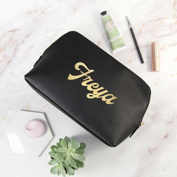 Personalised Vegan Leather Wash Bag, 2 of 12