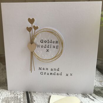 Personalised Golden Wedding Heart Card, 3 of 5