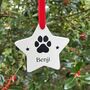 Personalised Dog Christmas Hanging Ceramic Star, thumbnail 3 of 3