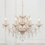 Antique French Chandelier In Cream Eight Branches, thumbnail 2 of 3