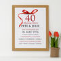 Personalised Ruby Wedding Anniversary Typography, thumbnail 8 of 10