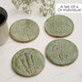 Green Meadow Wild Flower Ceramic Coasters, thumbnail 1 of 8