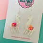 Llama Glitter Resin Earrings, thumbnail 2 of 2