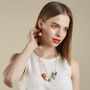 Coral Terrazzo, Sage Pink And Teal Geometric Necklace, thumbnail 2 of 7