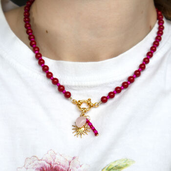 Heart Charm Red And Pink Bead Bracelet, 3 of 5