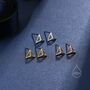 Sterling Silver Hollow Pyramid Spike Stud Earrings, thumbnail 3 of 12