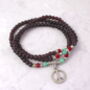 Beaded Wrap Bracelet With Peace Charm, thumbnail 3 of 6