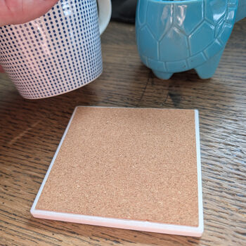Daddy And Child Personalised Speech Bubble Ceramic Coaster Tile, 4 of 4