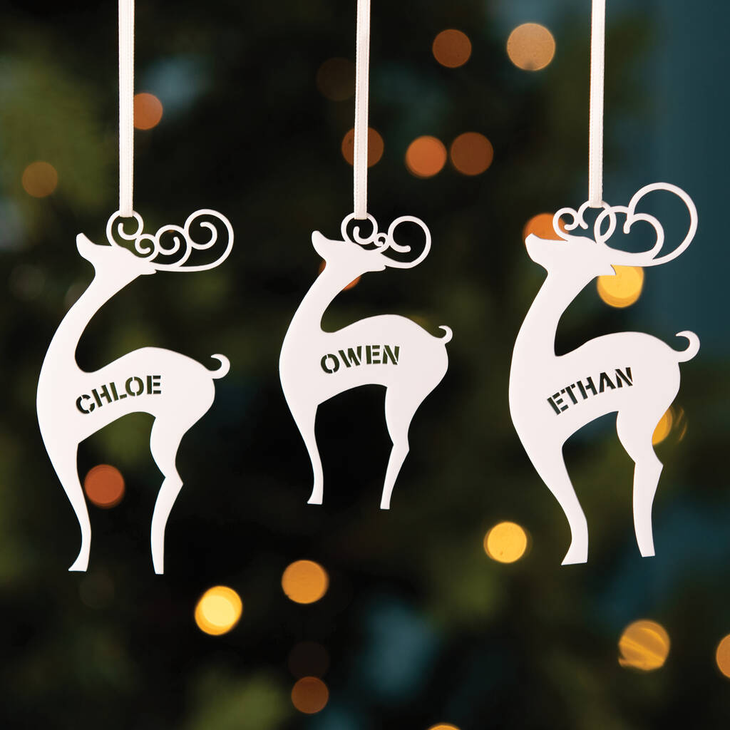 Personalised Reindeer Christmas Tree Decoration, 1 of 4