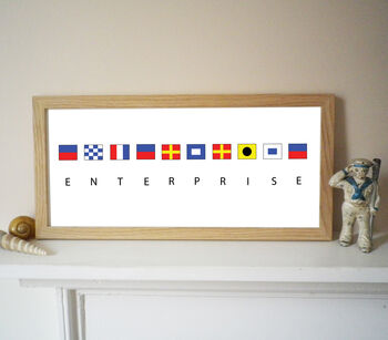 Personalised Signal Flags Boat Name Print, 4 of 4