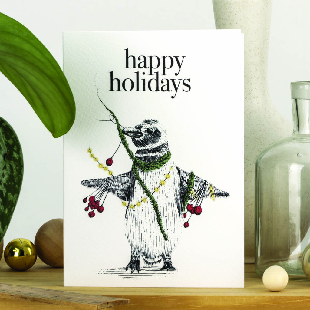 Penguin Holiday Christmas Card, 1 of 7