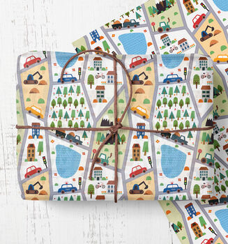 Car Map Wrapping Paper Roll Or Folded, 2 of 3