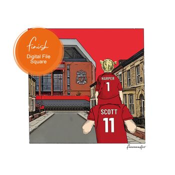 Liverpool Anfield Rd Personalised Stadium Print Or Card, 3 of 9