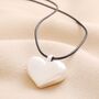 Chunky Heart Locket Cord Necklace In Silver, thumbnail 1 of 6